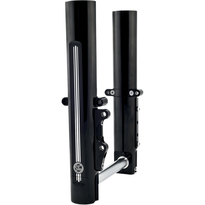 PERFORMANCE MACHINE (PM) 0403-0105 0208-2097-BM Fork Leg Kit — Black - Lower - Single Disc - Contrast Cut - '14-'20 FL