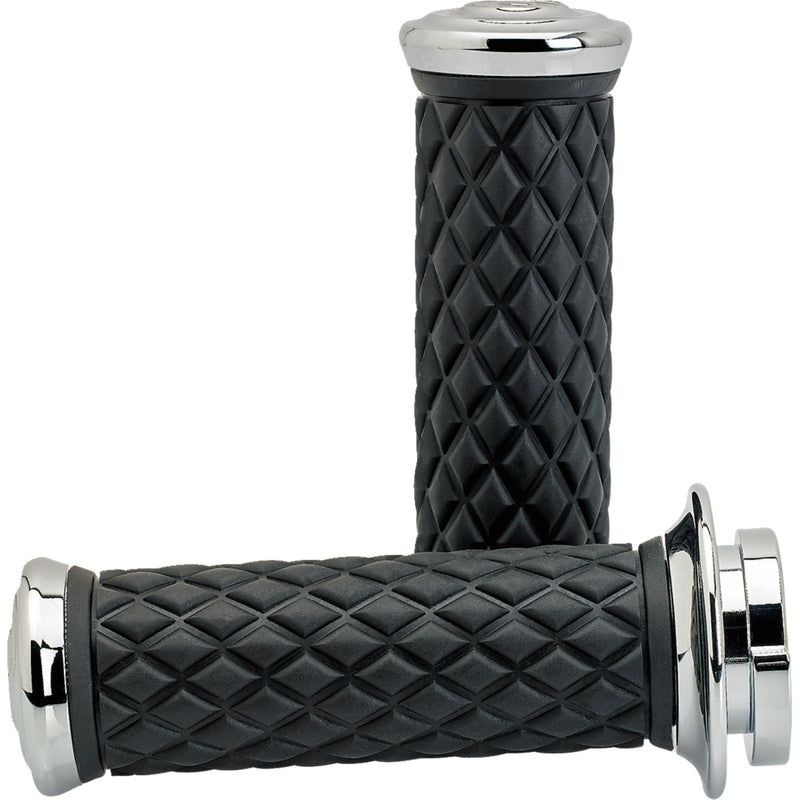 Biltwell Alumicore Grips Grips Alumicore TBW Chrome - 6608-105-01 For Harley Motorcycles 2022-2023