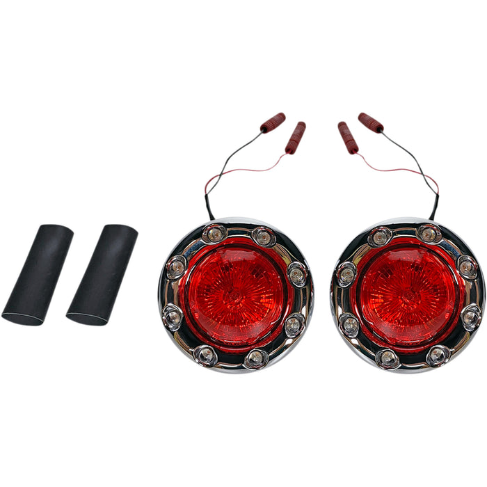CUSTOM DYNAMICS 2020-1887 PB-BR-RR-IND-CR ProBEAM® Bullet Ringz™ LED Rear Turn Signals for Scout ProBEAM® Bullet Ringz™ LED Turn Signals - Chrome/Red