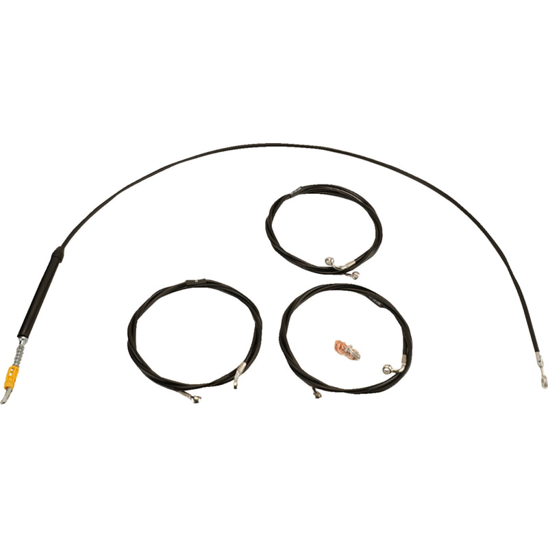 LA Choppers Standard Black Vinyl Handlebar Cable Brake Line Kit — Ape Hanger 18"-20" Ape Hangers - LA-8059KT-19B For Harley Touring 2023-2026