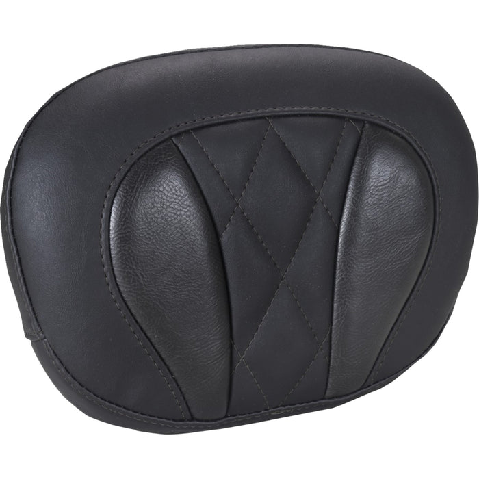 MUSTANG 0822-0645 88450 Deluxe Sissy Bar Pad diamond - black stitch - flt/flh '23-'25
