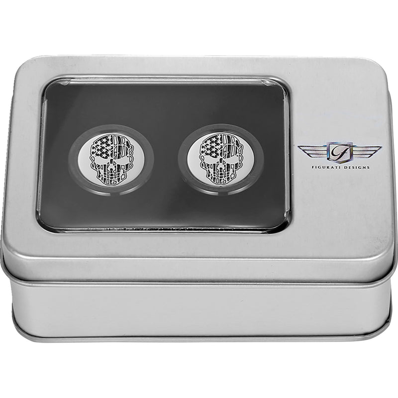 FIGURATI DESIGNS 3550-0332 FD27-DC-2530-BK Docking Covers american flag skull - short - contrast cut - black