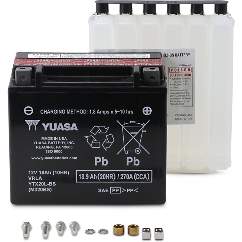 Yuasa YTX Battery - YUAM320BS For Harley Motorcycles 1991-2020 | Victory Motorcycles 1998-2015 | Honda Motorcycles 2001-2020