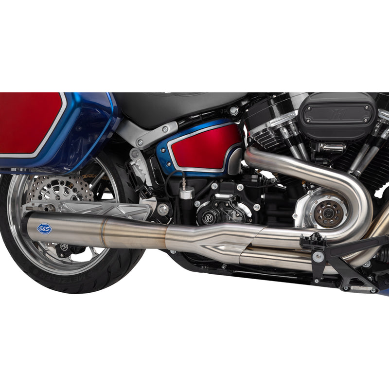 S&S Cycle 2-Into-1 Exhaust System - 550-0996B For Harley Softail 2018-2024