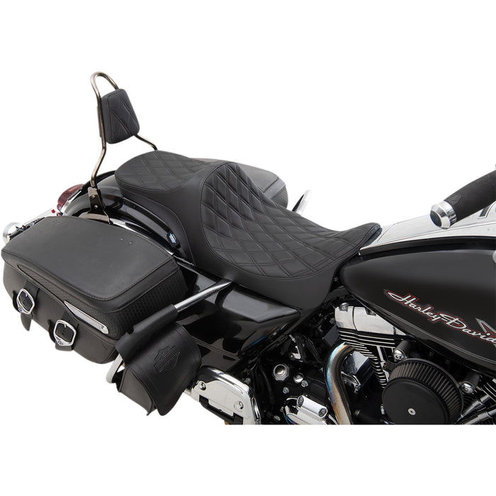 DRAG SPECIALTIES 0801-1304 Predator III - 2- Up Seat - Double Diamond - Black