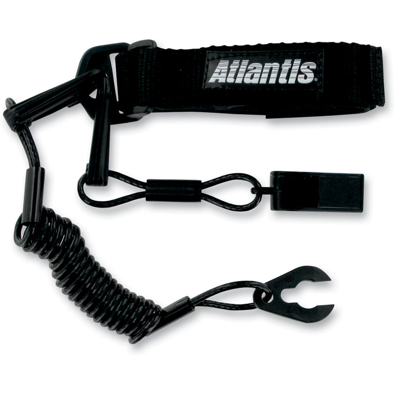 ATLANTIS A2109-PFW A2109PFW Pro Floating Lanyard with Whistle Lanyard with Whistle - Kawasaki/Polaris/Wet Jet - Black