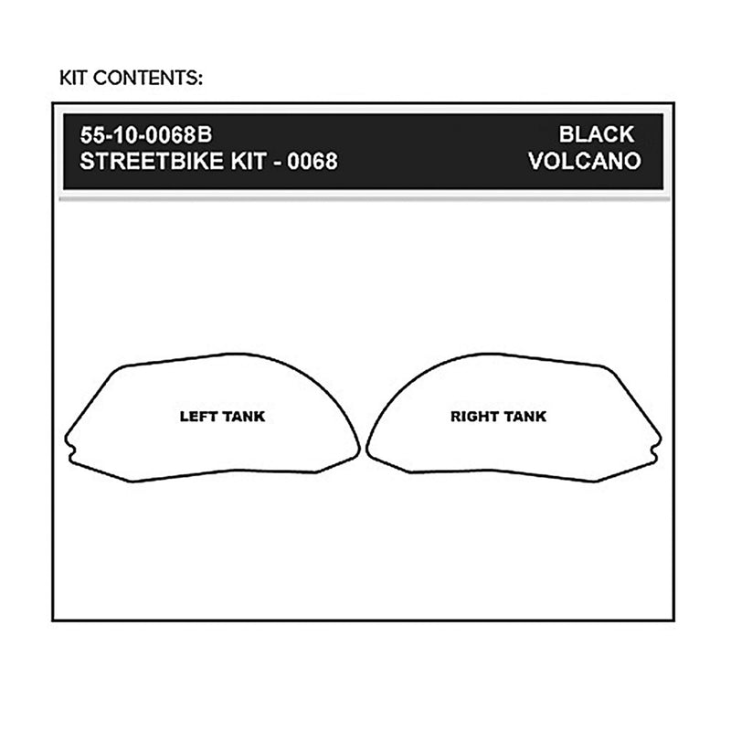 STOMPGRIP 4320-1860 55-10-0068B Volcano Profile Traction Pad Tank Kit Traction Kit - Black - Panigale