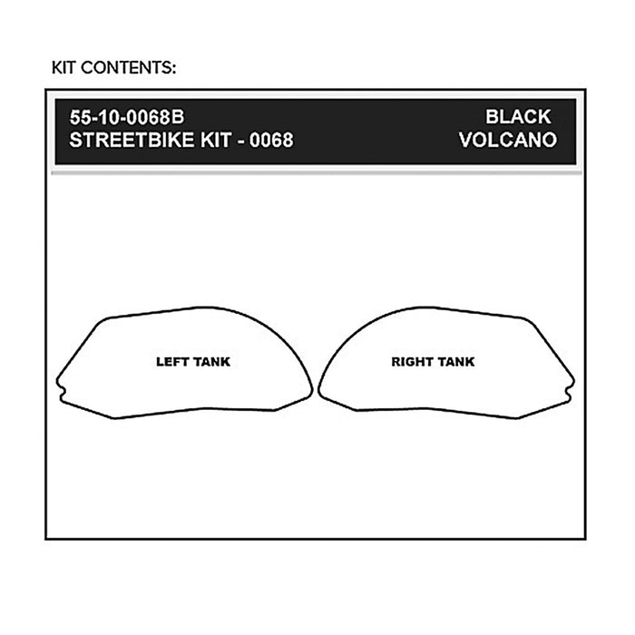 STOMPGRIP 4320-1860 55-10-0068B Volcano Profile Traction Pad Tank Kit Traction Kit - Black - Panigale