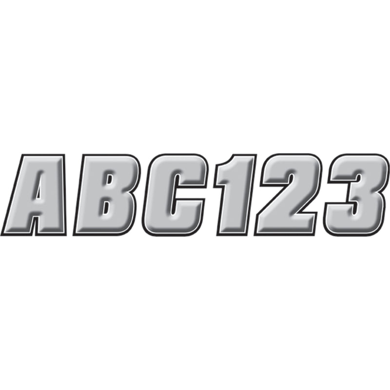 HARDLINE SIBLK500 SIBLK500 Snowmobile ID Kit Sticker Kit - 2" - Silver/Black