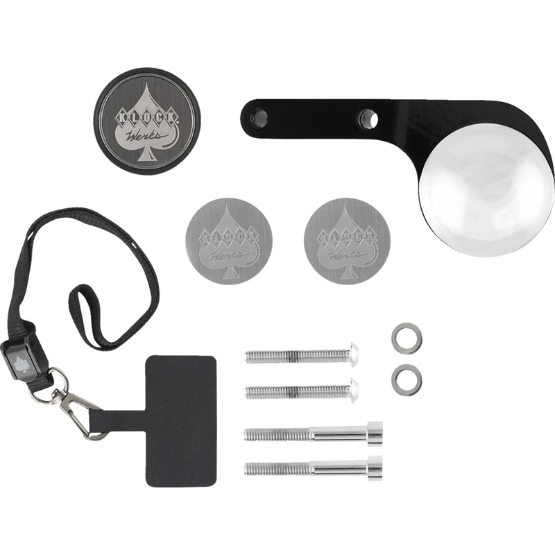Klock Werks iOmount™ Handlebar Switch Mount Left Perch Mount Black Challenger Pursuit - KWD-04-0608-B For Indian 2020-2026