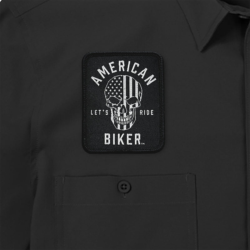 AMERICAN BIKER 3040-3395 ABBSAM07ST74BKLR Biker Sam Lightweight Shirt black/white - large