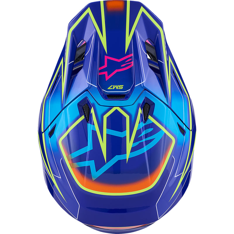 ALPINESTARS SM7 Cast Helmet - Gloss/Blue/Pink/Yellow Fluo