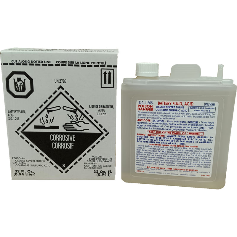 YUASA 2113-0989 YUAACID32BOX Battery Acid 32 oz.