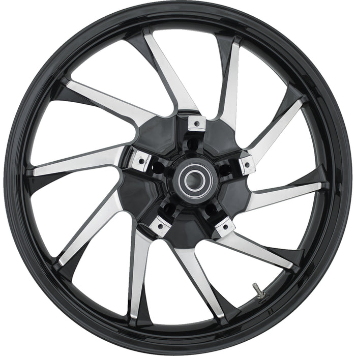 COASTAL MOTO 0201-2400 3D-HUR213BCABST Hurricane Precision Cast 3D Wheel - Front - Dual Disc/with ABS - Black Cut - 21x3.5