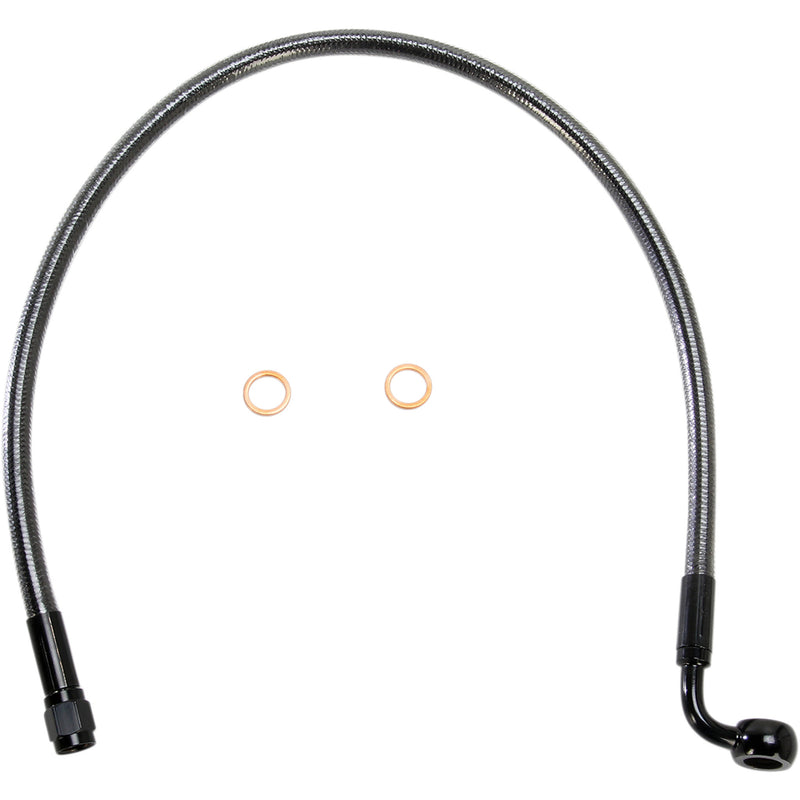 Magnum Shielding Designer Series ABS-Specific Upper Brake Line Kit 10mm-35° 21" Black Pearl - AS47221 For Harley Softail 2018-2020