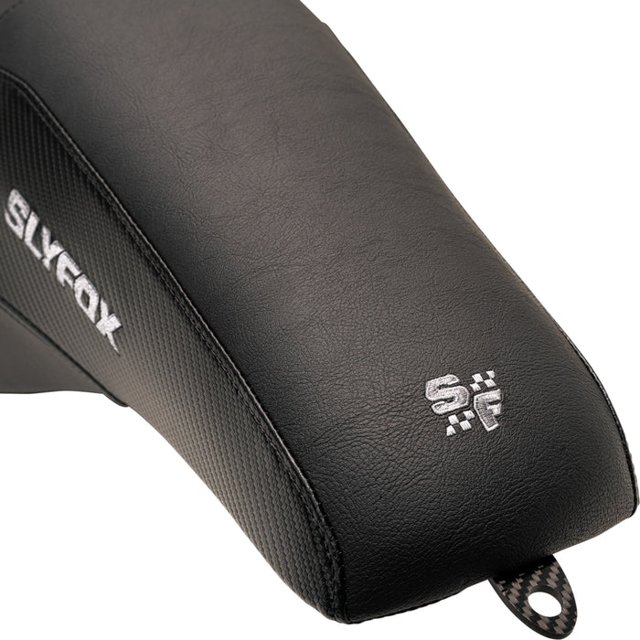 SLYFOX 0801-1613 0801-1613 The Drifter Seat - Gray Logo - Smooth Vinyl - Carbon Fiber - FL '97-'07