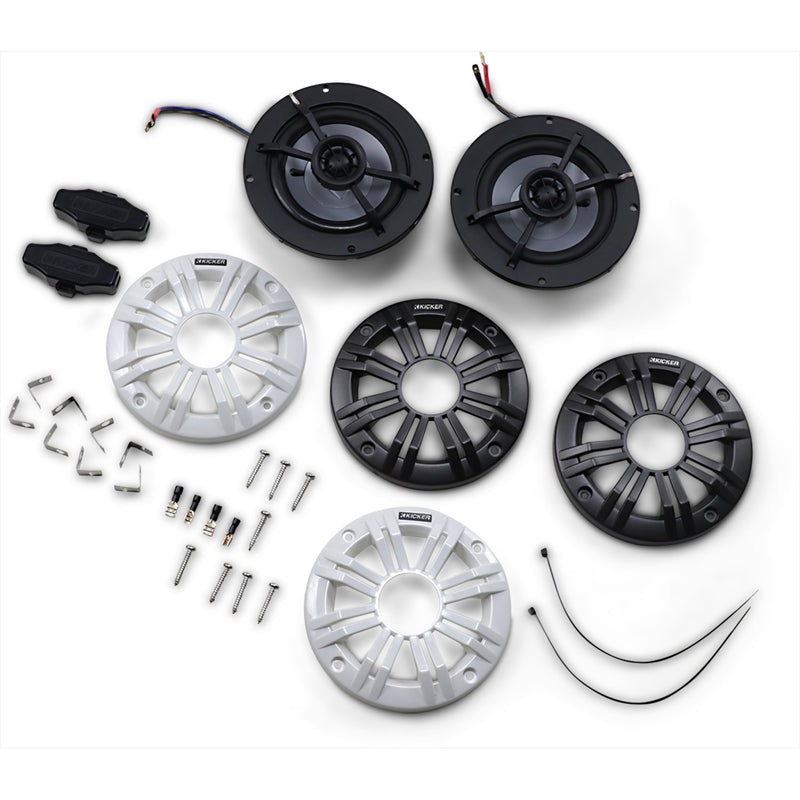 KICKER 4405-0592 45KM44 4" All-Weather Coaxial Speakers All-Weather 4" 2-way 4 Ohm Speakers