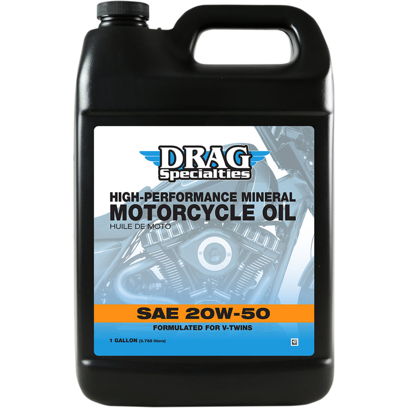 DRAG SPECIALTIES OIL 3601-0769 V-Twin High-Performance Mineral Engine Oil Engine Oil 20W-50 - 1 U.S. gal.