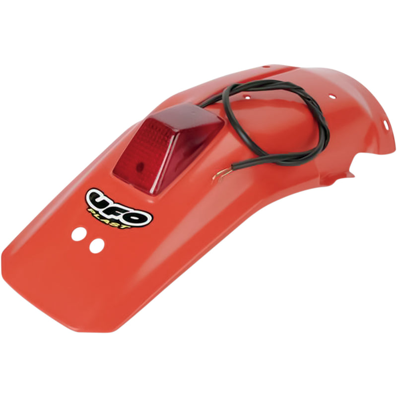 UFO 12-166-21 HO02650121 Enduro Rear Fender with 21/5w light - '90 cr orange