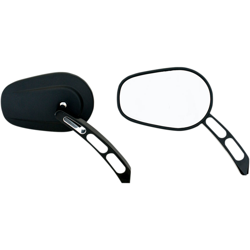 RIVCO PRODUCTS 0640-1303 MV305 Thru-Mount Mirror Mirror - Thru-Mount - Side View - Oval - Black
