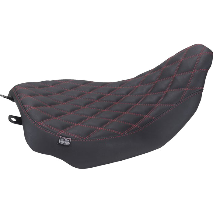 MUSTANG 0801-2322 88020DC Runaround™ Solo Seat double diamond - dark cherry stitch - flt/flh '23-'25