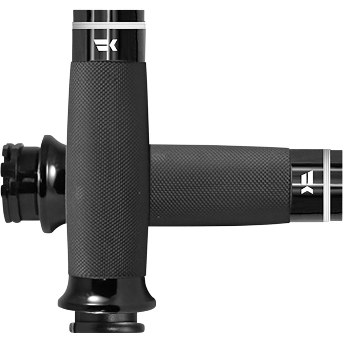 KHROME WERKS 0630-2723 500100 Tracer Grips - Custom Contour - TBW - Black
