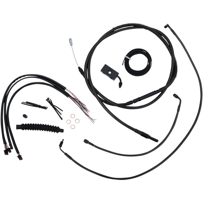 LA CHOPPERS 0662-0493 LA-8152KT2-13M Complete Midnight Braided Handlebar Cable/Brake Line Kit — Standard Handlebar Cable/Brake Line Kit - Complete - 12" - 14" Handlebars - Midnight
