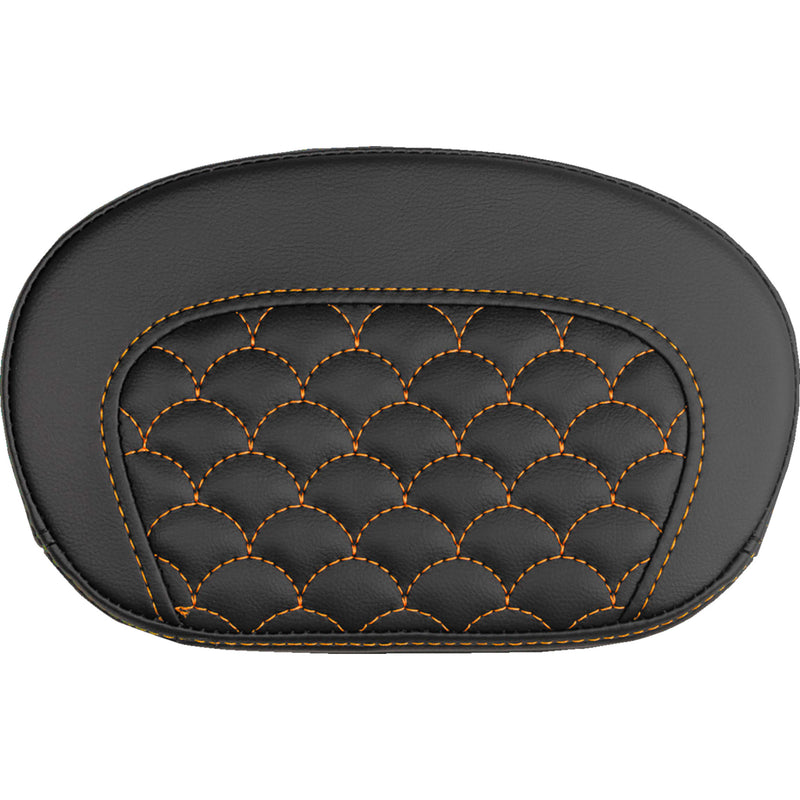 SADDLEMEN 0822-0726 061020903 Mini Contour Sissy Bar Pad dragon scale - orange stitch