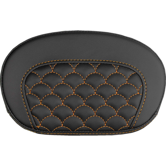 SADDLEMEN 0822-0726 061020903 Mini Contour Sissy Bar Pad dragon scale - orange stitch
