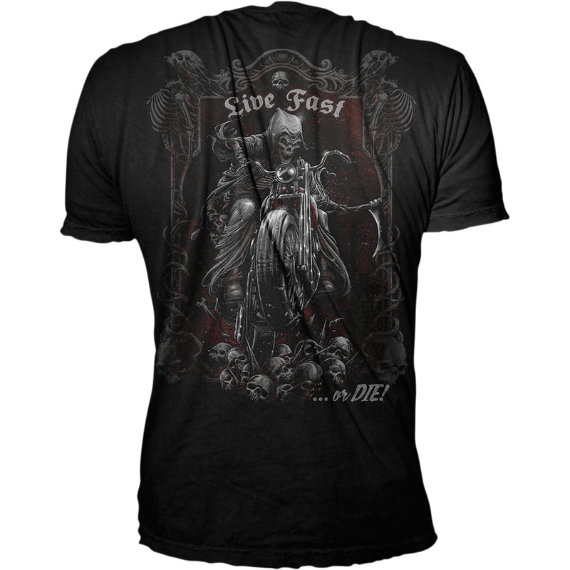 LETHAL THREAT 3030-20241 LT20855XXL Live Fast or Die Reaper T-Shirt Live Fast Reaper T-Shirt - Black - 2XL