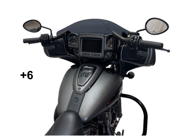 Tab Performance Indian Folsom Prison Series Handlebars Black Black, Plus 6 - FOLSOM-BARS-INDIAN-BLACK-PLUS-6 For Indian 2018-2024