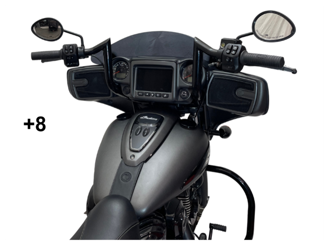 Tab Performance Indian Folsom Prison Series Handlebars Black Black, Plus 4 - FOLSOM-BARS-INDIAN-BLACK-PLUS-4 For Indian 2018-2024