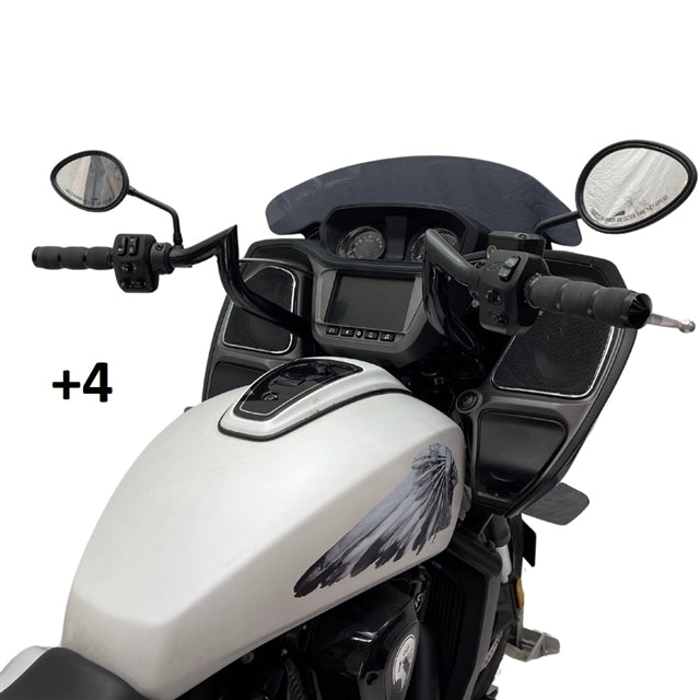 Tab Performance Indian Folsom Prison Series Handlebars Black Black, Plus 6 - FOLSOM-BARS-INDIAN-BLACK-PLUS-6 For Indian 2018-2024