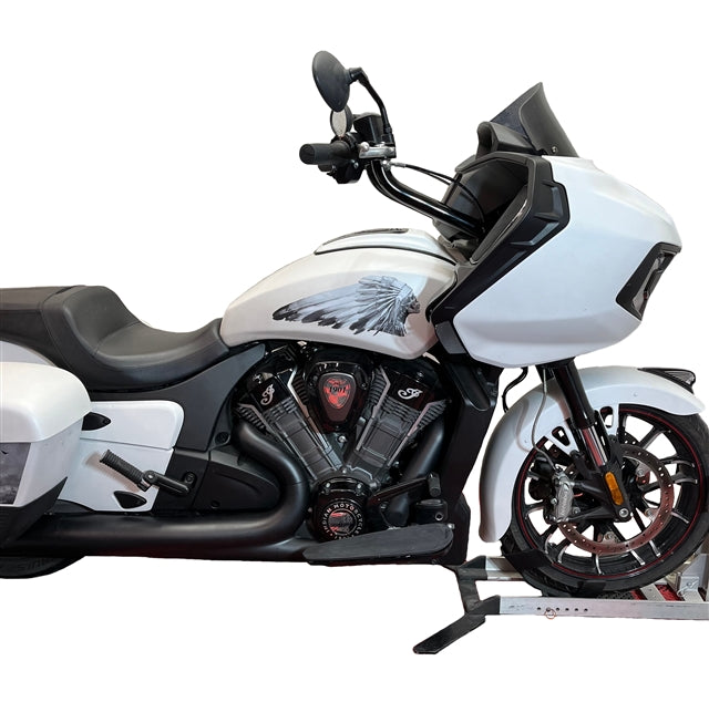 Tab Performance Folsom Prison Reduced Reach Handlebars | Indian - Chrome, Plus 4 FOLSOM-REDUCED-BARS-INDIAN-CHROME-PLUS-4
