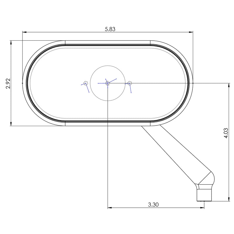 ARLEN NESS 0640-1332 13-170 Oval Mirror - Black - Left