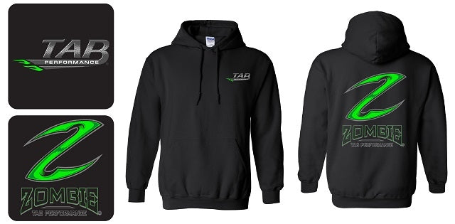 Tab Performance Zombie Logo T-Shirt/ - Hoodie, Four XL (Low Inventory) GREEN-ZOMBIE-HOODIE-4XL