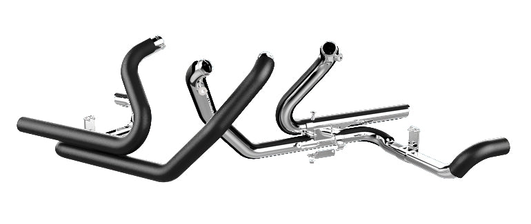Tab Performance 2-Into-2 Touring Exhaust Headers Black - H-D-TOURING-BLACK-HEAD-PIPES-BLACK For Harley Touring 2009-2016