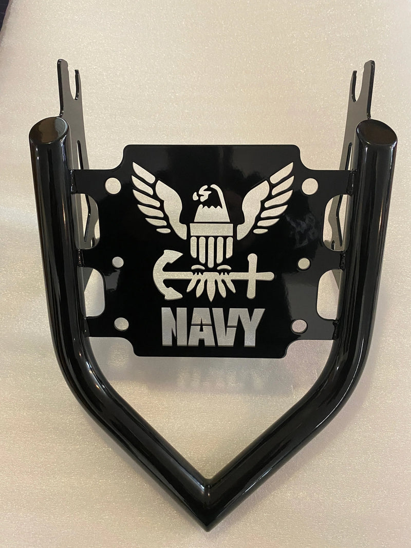 Siouxicide Choppers Touring Military Luggage Rack Navy, Black For Harley Touring 2009-2026