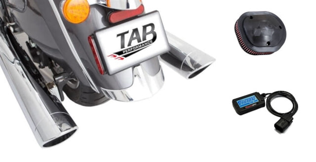 Tab Performance Indian Chief Stage 1 Kit - Chrome Slip-On Exhaust, PV3-2902C Tuner, K&N Air Filter, No Tips, No Baffles CHIEF-STG1-211-1290-PL-1814-N-NB