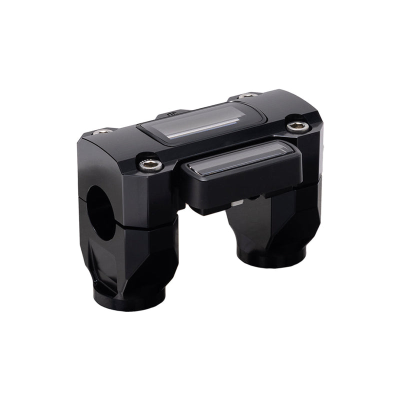 OG Black 2 inch Straight Risers with Black Digital Gauge Cut Out Top Clamp