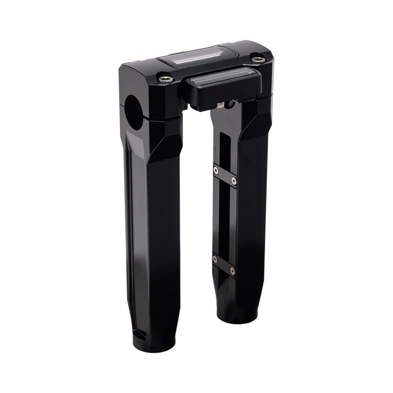 OG Black 8.5 inch Straight Risers with Black Digital Gauge Cut Out Top Clamp