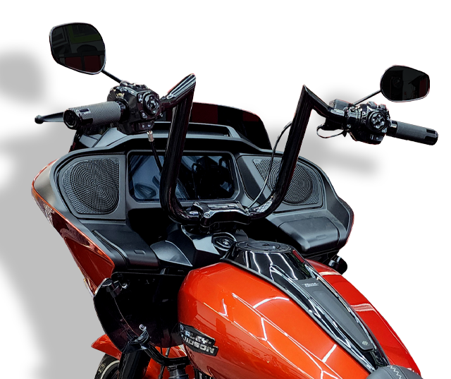 Tab Performance Folsom Prison Handlebars | '24 & Up Road Glide - Chrome, 11" RG-FOLSOM-BARS-24-CHROME-11