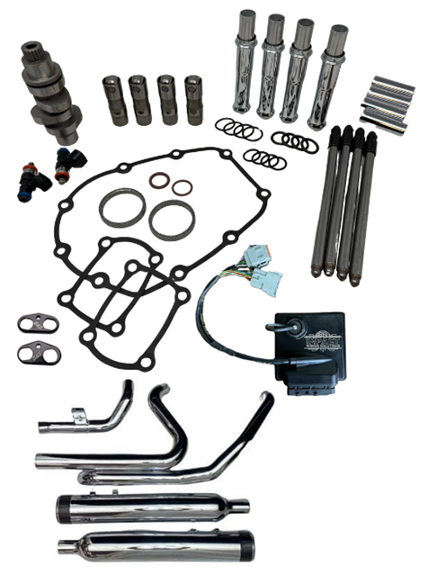 Tab Performance Redline Performance Kit Milwaukee-Eight Engines 121, Redline 2-1 System, Chrome - 129-1121 For Harley Touring 2017-2026