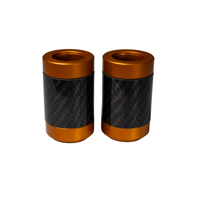 SBC Performance End Caps (Set of 2) — Carbon Fiber - Weaved / Gold