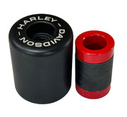 SBC Performance End Caps (Set of 2) — Carbon Fiber - Chopped/Forged / Red
