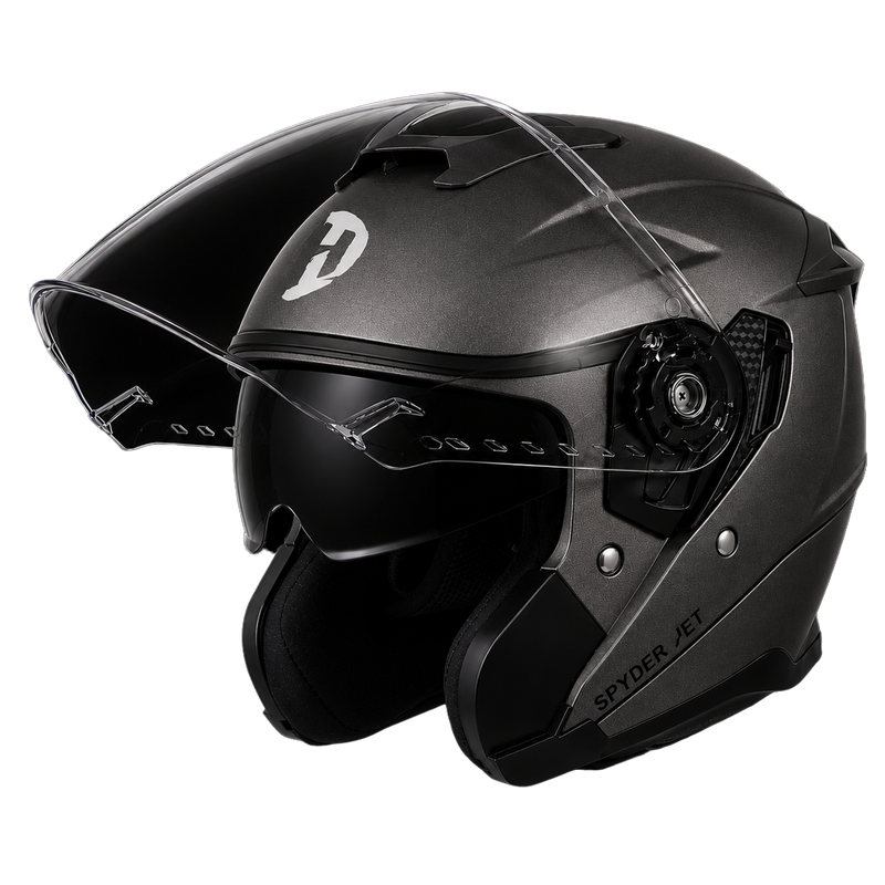 D.O.T. & ECE Daytona Spyder Jet- Gun Metal Grey Dull Metallic