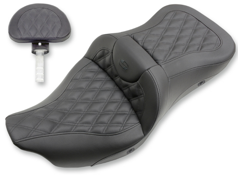 SADDLEMEN 0801-1044 808-07B-184BRHC Extended Reach Road Sofa Seat - Lattice Stitched - Backrest - Heated - 08-24 FL