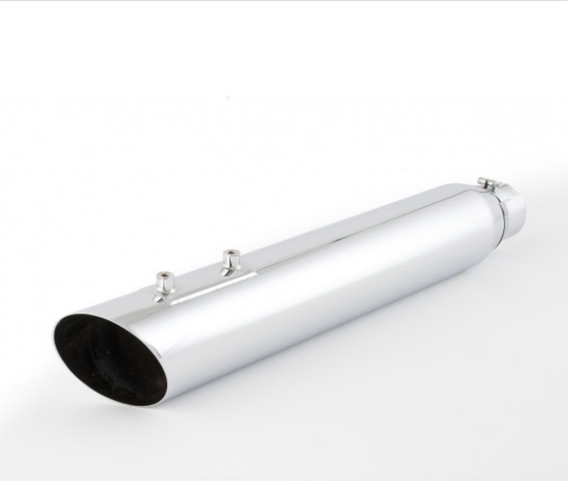D&D EXHAUST FLH/FLT BOSS BOARZILLA GHOST PIPE - 2 PIECE CHROME SLANT CUT GHOST PIPE 09-16
