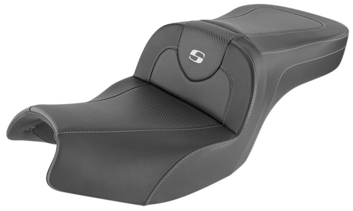 SADDLEMEN 0810-2183 I20-06-185 Roadsofa™ Carbon Fiber Seat - Without Backrest - Black - Indian