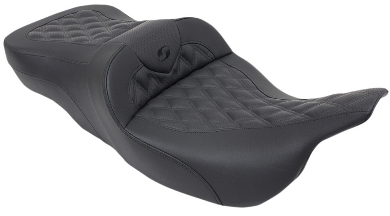 SADDLEMEN 0801-0970 897-07-182HCT Roadsofa™ Lattice Stitched Seat - without Backrest - Full Lattice Stitch - Heated - '99-07 FL